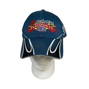Vintage Flames Blue Auto Plus Nationals NHRA Adjustable Strap Hat Reading, PA
